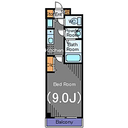 メゾン・ド・ヴィレ芝大門 6階1Kの間取り