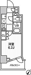 JMFレジデンス北品川 1Kの間取図画像