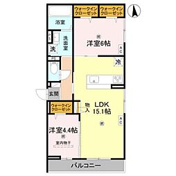 ホクラニ スクエア 2LDKの間取図画像