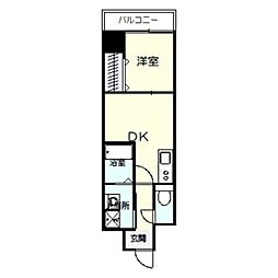 堺市北区新金岡町1丁マンション 1DKの間取図画像