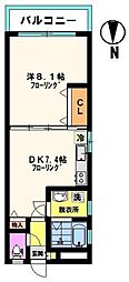 メゾン嶺 1DKの間取図画像