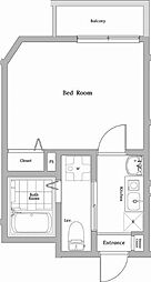 アイリス川崎 1階1Kの間取り