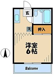 コーポ長島 1Kの間取図画像