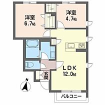 リバーハイツＭＩＤＯＲＩ 102 ｜ 福島県いわき市内郷内町堤田7（賃貸アパート2LDK・1階・51.70㎡） その2