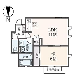 ザ・カメリア 1LDKの間取図画像
