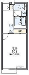 レオネクストノワール2 1Kの間取図画像