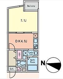 アートフル所沢ヒルズ 1DKの間取図画像