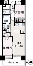 グローベルザ・ステーション新座グランフォーティアム 2LDKの間取図画像