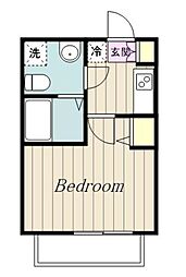 アザーレ・バモス矢部 1Kの間取図画像