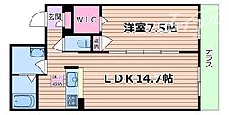 グレーシア 1階1LDKの間取り