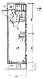 菱和パレス大森西 2階ワンルームの間取り