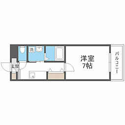 ライフフィールド諸岡 1Kの間取図画像
