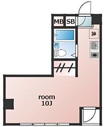 ツリーサイドB錦糸町 3階ワンルームの間取り