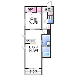 JR阪和線 和歌山駅 徒歩11分の賃貸アパート 1階1LDKの間取り