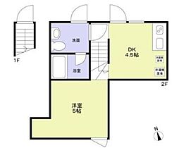 ニシオギソウ 2階1DKの間取り