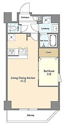 アルファコート谷在家 9階1LDKの間取り