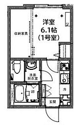 ＫＥＩＡＩ ＲＥＳＩＤＥＮＣＥ 東村山 2階1Kの間取り