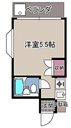 メゾン レステ 2階ワンルームの間取り