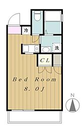 アンリシェール橋本A ワンルームの間取図画像