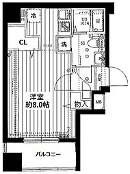 JR総武線 錦糸町駅 徒歩9分の賃貸マンション 4階ワンルームの間取り