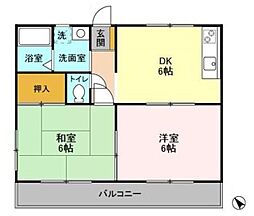 パンプキン長作 2DKの間取図画像