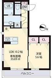 アーク大岡山 3階1LDKの間取り