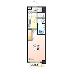 Ｌｕｘｅ京都西大路 5階1Kの間取り