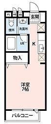 ラフィーネ ワンルームの間取図画像