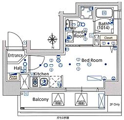 マーロ西川口ルネサンスコート ワンルームの間取図画像