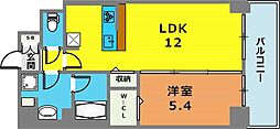 Cherir六甲道 9階1LDKの間取り