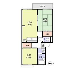 OJ・FLATS・K 2DKの間取図画像