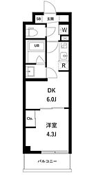 アーバンパーク蒲田南1 1DKの間取図画像