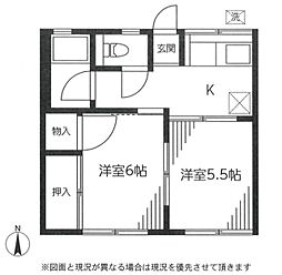 シティハイムサン 2Kの間取図画像