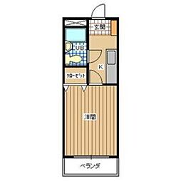 ロイヤルハイツ堀之内 1Kの間取図画像