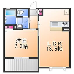 パルファンヴィラーチェ 1LDKの間取図画像