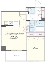 アヴェニーユ弐番館 3階1LDKの間取り