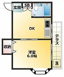 グランドティアラ江古田 1DKの間取図画像