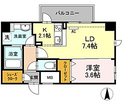 EastonGrace 1LDKの間取図画像