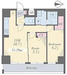 BELLWOODWEST 2LDKの間取図画像