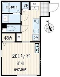 Aglaia品川中延 1Kの間取図画像