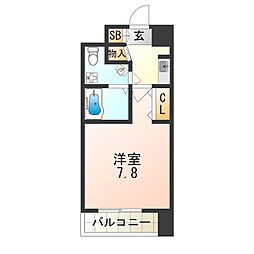 阪神本線 姫島駅 徒歩6分の賃貸マンション 13階1Kの間取り