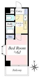 京急本線 青物横丁駅 徒歩5分の賃貸マンション 3階1Kの間取り