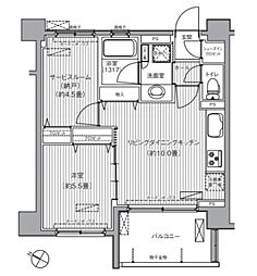 サンウエスト横浜 1SLDKの間取図画像