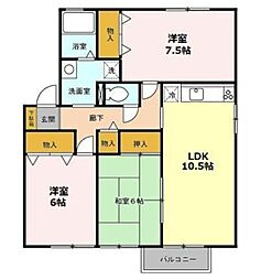 ピュアコート 3LDKの間取図画像