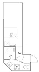 trias495 1階ワンルームの間取り