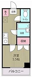 クレスト・ガーデニア 1Kの間取図画像