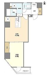 シェフルール新御徒町1 9階1LDKの間取り