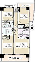 ジーオー桜庵 3LDKの間取図画像
