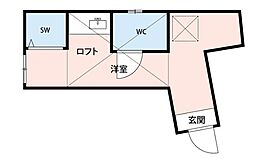 サークルハウス北千住 1階ワンルームの間取り