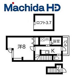 あんしん+宮川町 1Kの間取図画像